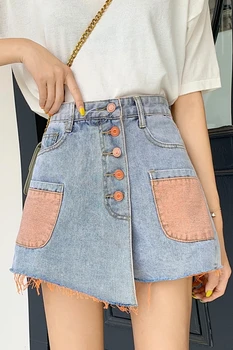 2020 nauji didelio dydžio ploni šortai aukštos juosmens džinsai ponios studentų šortai, sijonai