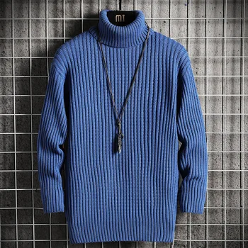 2020 vyriški Megztiniai Mados Streetwear ilgomis rankovėmis Golfo Megztiniai Vyrams, Atsitiktinis Harajuku Hip-Hop Kietas Puloveriai Sweater Mens