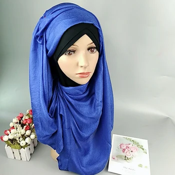 2020 Šilko Vingiuoti Hijab Moterų Musulmonų Šifono Hijab Šalikas Ilgai Galvos Skara Moterų Foulard Hijab Pashmina Skara Skara Sjaal