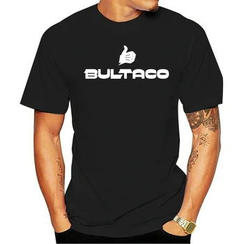 2021 Mados T Marškiniai Nauji Bultaco Logotipą, trumpomis Rankovėmis Juoda Vyrai