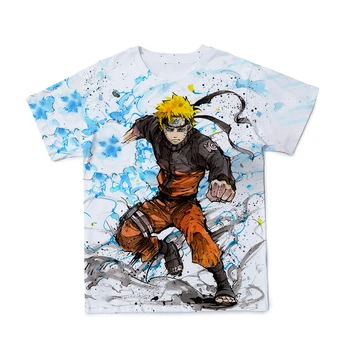 2021 Naujas Vasaros 3 D Marškinėliai Naruto Vyrų Drabužiai Berniukas Vaikas Trumpas Rankovės Kvėpuojantis Mados O-Kaklo Anime Populiarus Pritaikyti 110-6 XL