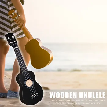21 colio Liepų Ukulėle Vaikų Muzikos Instrumentas, 4 Stygos Havajų Gitara Sopranas Sapele Muzikos Instrumentų Šeimos Pramogų
