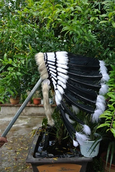 21inch aukštos indijos Plunksnų šukuosena replika padarė vinjetė juoda plunksna kostiumai helovinas kostiumas šalis tiekimo