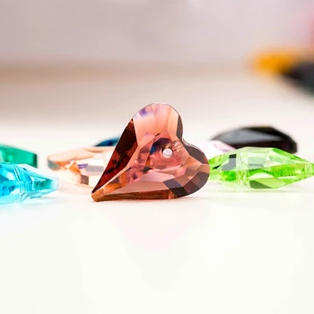 21mm 8pcs/pak atsitiktinių spalvų kristalų Laukinės Širdies Pakabukas Austrija stiklo širdies formos, karoliukai, kalnų krištolas Papuošalai priėmimo 