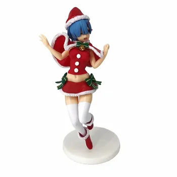 23cm Rem Anime Re:Gyvenimas kitame Pasaulyje Nuo Nulio EXQ Rem Raudona ir Juoda Kalėdų Kostiumas Ver PVC Veiksmų Skaičius, Modelį, Žaislai