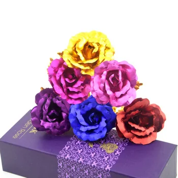 24K Aukso Folija Rožių Gėlių Dirbtinių Rožių Gėlių Puokštė LED Galaxy Rožių Gėlių Valentino Dienos Dovanas, Miegamojo Namų Dekoro Karšto