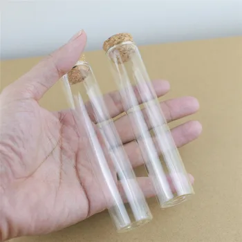 24pcs 25mm Karščiui atsparūs borosilikatinio kamštienos Stiklo Botttle Mini Sub Stiklainius In Vitro Stiklainių Saugojimo Butelių Vestuvių Stiklainių