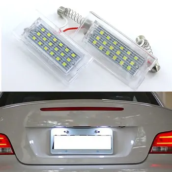 2VNT CANbus Automobilio LED Skaičius Licenciją Plokštelės Šviesos BMW Automobilių E53 X5 1999-2003 M. E83 X3 03-10 NJ88 Kamieno Lemputes 18Leds 6000K 12V Lempa