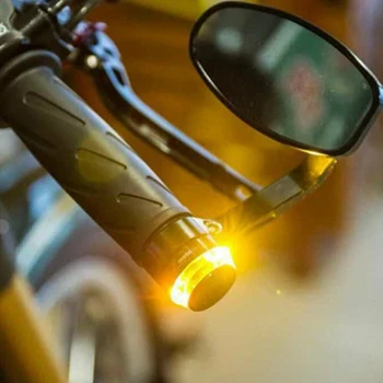 2VNT Motociklo Priekiniai Posūkio Signalo LED Lemputė, Vandeniui Pabaigos Rankenos