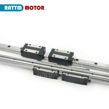 2vnt 15mm TRH15 Aikštėje Linijinis Vadovas Rail kit 300mm 400mm 600mm + 4Pcs TRH15B Slankiklį Blokai CNC staklės