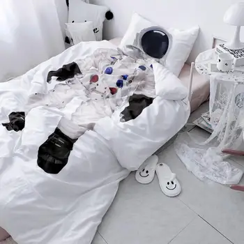 2vnt žaismingas Užvalkalai antklode padengti vaikų patalynės komplektas vaikams dovanų vieną patalynė Kapitonas astronautas policijos viršininkas su 1Pillowcase