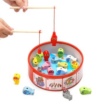 3 būdai, kaip žuvų žaidimas montessori ugdymo mediniai žaislai Balansas Jenga/String virvės/Magnetiniai žvejybos žaidimas kūdikių dovanų mediniai žaislai