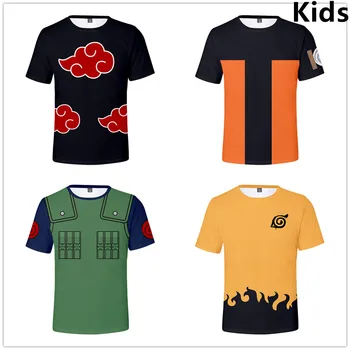 3 iki 14 Metų 3D Naruto Drabužiai Vaikams, Vaikams Berniukams, Mergaitėms trumpomis Rankovėmis Harajuku marškinėlius Marškinėliai Hip-Hop Streetwear Vaiko marškinėliai