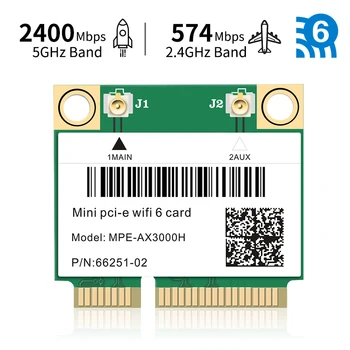 3000Mbps Wifi 6 Tinklo Wlan Wi-fi Kortele, Bluetooth 5.0 Dual Band 802.11 ax/ac Belaidžio ryšio Adapteris Pusę Mini PCI-E 2.4 Ghz/5 ghz MU-MIMO