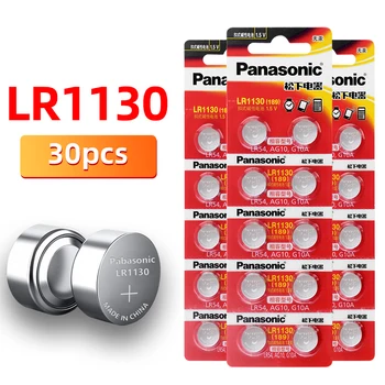 30PCS/daug PANASONIC Originalus LR1130 189 1,5 V Šarminės Baterijos 10TN LR54 SR1130W Mygtuką Cell Baterijos 0%Hg Nuotolinio valdymo