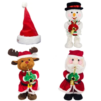 32cm Santa Claus Šokių, Dainavimo, Muzikos Žaislas Pliušinis Kalėdų Lėlės Elektriniai Žaislai Saksofonas Drebulys Kalėdų Eglutė Kalėdų Dekoro Dovanos