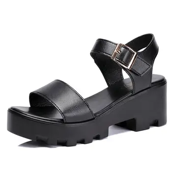 35-41 dydžio, Vasaros moterų batų 5cm-kulnas 6cm aukščio, Atviros Kojų moterų sandalai mados sandalai pleištai sandalai peep-toe platforma batai