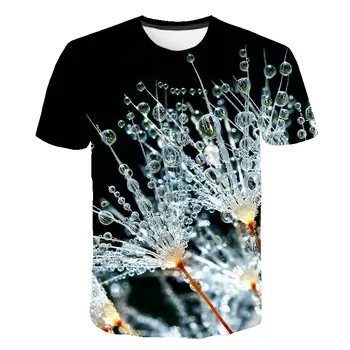 3D Atspausdintas Gėlių T-shirt Apvalus Kaklas Harajuku Hip-Hop Įdomus TshirtS Pusė Rankovės Retro Gatvės Trumpas SleeveXXS-6X