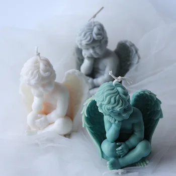 3D Baby Angelas Silikono Žvakių Pelėsių 
