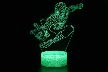 3D LED Lempos Spalvinga naktinė lempa Voras Veiksmų Skaičius, žmogus-Voras 