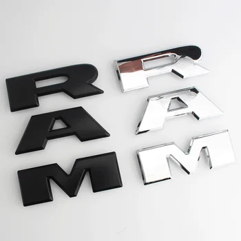 3D RAM Raidžių 2019 Ram 1500 DT OEM Grotelės Emblema Matte Black Silver ABS Lentele
