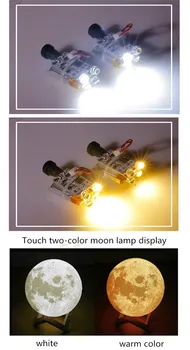 3D spausdinimo mėnulio lempos plokštės, viko jutiklinį jungiklį, šiaudų skrybėlę, lempos granulių touch grandinės, mėnulio šviesos šaltinis