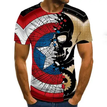 3D spausdinimo vėliavos vyriški marškinėliai atsitiktinis apvalios kaklo aukštos kokybės kasdienių drabužių streetwear