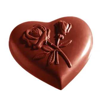 3D Šokoladas Pelėsių Kepimo Polikarbonato Rose Širdies Kepimo Formų Plastiko Šokoladiniai Saldainiai, Forma, Liejimo, Kepimo Pyragai, bandelės, Kepyklos Įrankiai