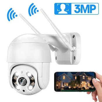 3MP H. 265+ PTZ Wi-fi IP Kamera Lauko 4X Skaitmeninis Priartinimas AI Žmogaus Aptikti Belaidę Kamerą P2P ONVIF 2 Garso Saugumo VAIZDO Kamera