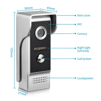 4.3 colių Laidinio Vaizdo Duris Telefono Sistema, Vaizdo Domofonas Doorbell su 1 Monitorius+1*700TVL Lauko Kamera, skirtas Namų Priežiūros