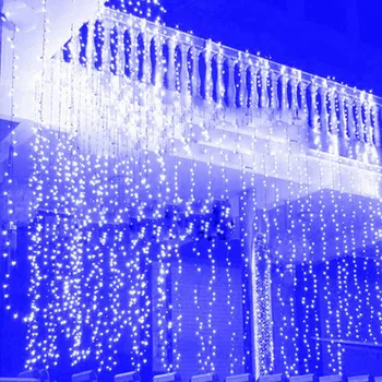 4,5 M*3M Naujųjų Metų Kalėdinė Girlianda LED String varveklis Pasakų Šviesos patalpų Lauko partijų Vestuvių Užuolaidų Šilta Balta/RGB/Mėlyna