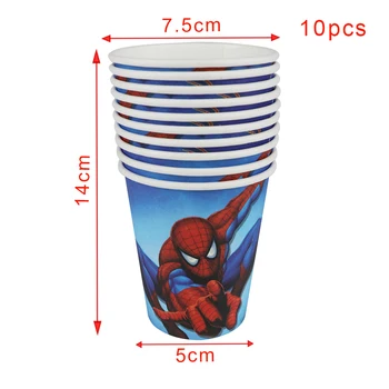 40Pcs Animacinių filmų Spiderman Temą Vienkartiniai Indai Dizaino Vaikų Gimtadienio Popieriaus Plokštė+Taurė Prekes Vaikams