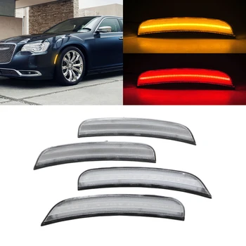 4PCs Rūkyti/Skaidrus Objektyvas Posūkio Signalo Lemputė LED Šoniniai Gabaritiniai Žibintai Chrysler 300 m. 2016 m. 2017 m. 2018 m. 2019 m.