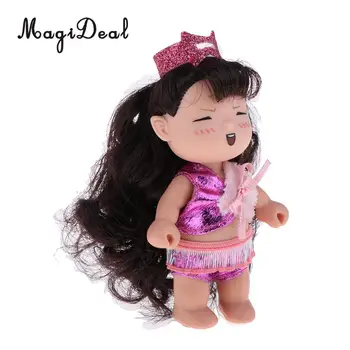 4inch Aukštis Lėlių Miniatiūrinės Lėlės Duomenys Minkšto Plastiko Mini Miško Princesė Lėlės Mielas Keychain paketų prižiūrėtojų raktinę Pakabukas Baby Doll