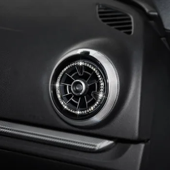 4pc Prabanga Bling Diamond Oro Angos Dekoratyvinis Žiedas, Skirtas Audi A3/S3 Q2L A3/S3 Interjero Skirta Atnaujinti Interjerą Automobilių Reikmenys