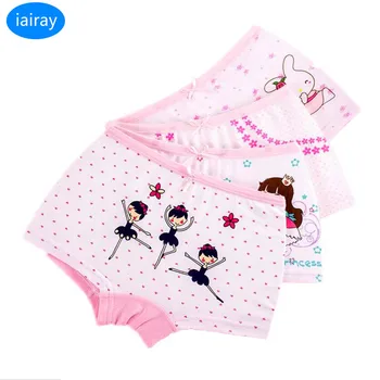 4pcs organinės medvilnės audinio kawaii merginos kelnaitės vaikams cute rožinė apatiniai drabužiai, vaikams drabužiai, kelnės, 3-12T vaikų drabužiai