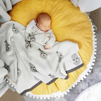 5 Spalvų medvilnės Slapukas partneris, vaikai, apvalios pagalvėlės sofos pagalvėlių, kilimų nuskaityti trinkelėmis Žaisti kilimėlį/Kūdikių grindų pagalvėlės