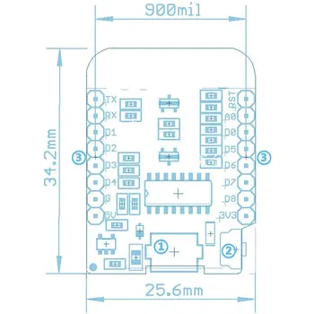 5 Vnt D1 Mini Versija NodeMcu Lžūu WIFI, remiantis ESP8266 Plėtros Valdybos MINI D1
