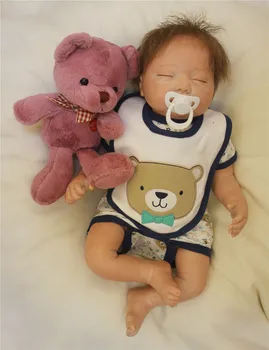50cm Silikono Vinilo Reborn Baby Doll Tikroviška Naujagimiui modeliavimo miega bebe žaislas meškinas lėlės priedai Kolekcionavimas Lėlės