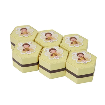 50pcs Geltonas Bičių Europos Stiliaus Džiaugtis Saldainiai Dėžutėse Dovanų Dėžutėje Vaikai Dušo Vestuvių, Gimtadienio Prekių Apdailos Slapukus Krepšiai
