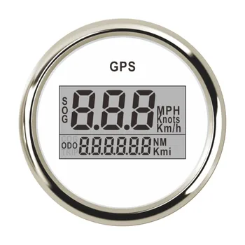 52mm skaitmeninis automobilių spidometrai GPS Spidometras odometras LCD ekranas atsparus vandeniui Automobilio greičio matuoklis Valtis su foniniu apšvietimu 12V 24V