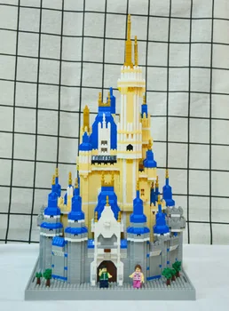 5500pcs 16061 Disney Magic Pilis Diamond Statybinių Blokų Montavimas Plytų Žaislas Didelis Pilis Modelis Žaislai Vaikams Dovanų