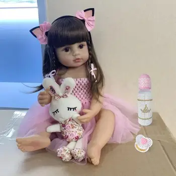 55cm Realaus Dydžio Silikono Lėlės Reborn Bamblys Mergina Žaislas Minkštas viso Kūno Lėlės