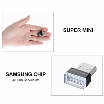 5V USB LED Nakties Šviesos 5 Spalvų Pasirinkimas Super Mini Naktį LED Lempos Automobilinis Nešiojamas Klaviatūros Apšvietimas