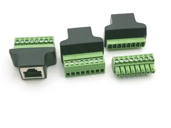 5vnt Ethernet RJ45 Female užsukti Terminalo 8 Pin VAIZDO Skaitmeninis DVR Adapteris Jungtis