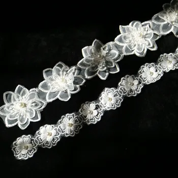 5yard 3D siuvinėjimo gėlės Puošnios nėrinių Apdaila drabužių Nėrinių Juostelė Dekoratyvinė, Apdailos, už užuolaidų 
