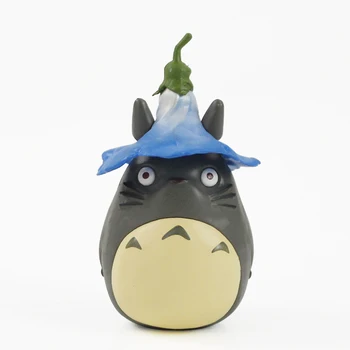 6-9cm 4pcs/daug Studio Ghibli Mano Kaimynas Totoro Veiksmų Skaičius, Žaislai Hayao Miyazaki Gėlių Totoro Sodo Namų PVC Modelis Lėlės