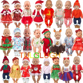 60 Stilių Pasirinkti 10vnt mielas Kalėdų Nustatyti, Tinka 43cm Baby Doll, 17 Colių Reborn Baby Doll, Drabužiai, Avalynė, nėra įtrauktos