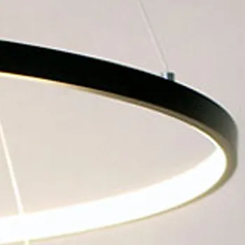 60cm Akrilo Apskrito Modernios LED Pakabukas Šviesos Armatūra Valgomasis Gyvenamasis Kambarys Balta Juoda Kabo Lempa Namų Apšvietimo Šviestuvas