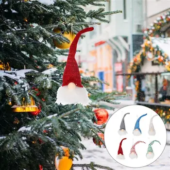 6Pcs Kalėdų Gnome Santa Pliušinis Lėlės LED Šviesos Papuošalas Kabo Medžio Apdaila Kalėdų Šalis 